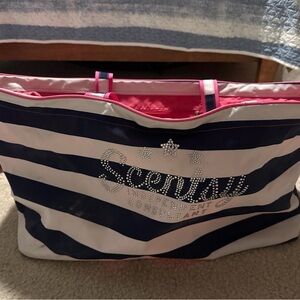 Scentsy Consultant Stripped Tote Bag with Rhinestone Design